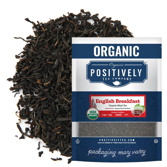 Positively Tea, Organic English Breakfast Black Tea, Loose Leaf, 16 Ounce