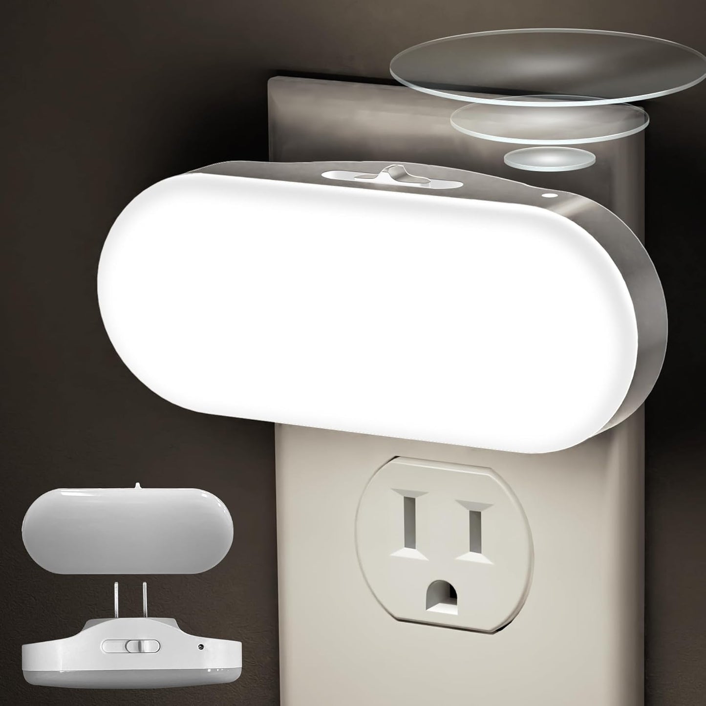 DORESshop Amber Night Light, Auto On/Off, 0-100 LM Adjustable Brightness, Dimmable Plug Into Wall Light Sensor Night Light for Kids Room, Bedroom, Stair Lights, Amber, 1W, 2 Pack