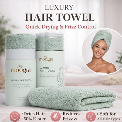 Luxury Microfiber Hair Towel Wrap for Women - Quick Dry, Super Absorbent Hair Turban, Soft & Lightweight Anti-Frizz Towel for Long, Thick & Curly Hair (Sage Green, 48" × 24")