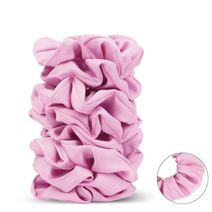 Satin Scrunchies for Women – 8PCS Blush & Brown Silk Hair Ties Set – No Crease, Frizz-Free, Gentle Elastic Hair Bands, Soft & Stylish Everyday Hair Accessories Gifts