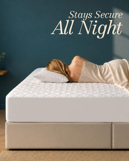 Queen Mattress Pad, Quilted Mattress Protector Topper fits 16" Deep Pocket