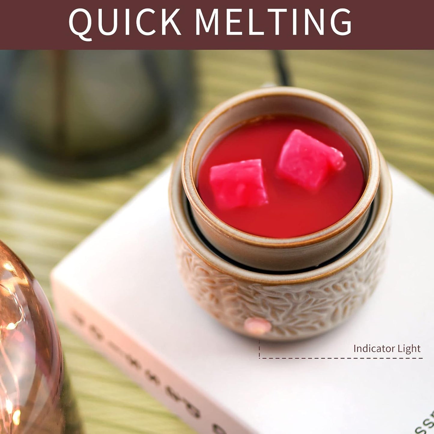 Wax Melt Warmer 3-in-1 Electric, Ceramic Wax Burner for Scented Wax & Essential Oil – Fast Heating, Flame-Free Aromatherapy for Home Office, White