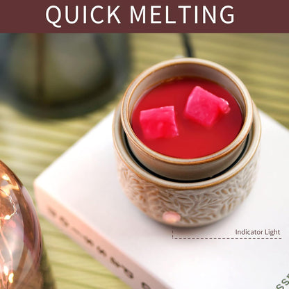 Wax Melt Warmer 3-in-1 Electric, Ceramic Wax Burner for Scented Wax & Essential Oil – Fast Heating, Flame-Free Aromatherapy for Home Office, White