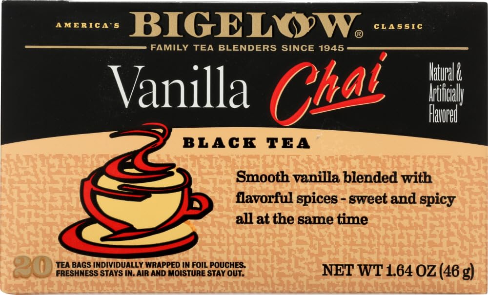 Bigelow Tea Black Tea 6 Flavor Variety Pack, Caffeinated Tea with Mint, Lemon, Constant Comment, English Teatime, Earl Grey, and Vanilla Chai, 20 Count Box (Pack of 6), 120 Total Tea Bags