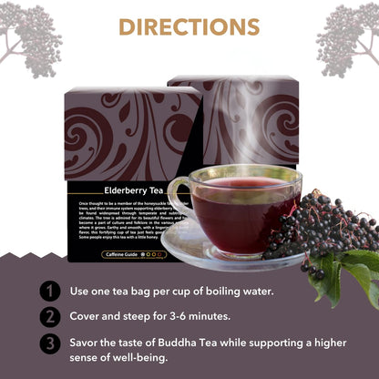 Buddha Teas Organic Elderberry Tea - Herbal Tea, Caffeine Free
