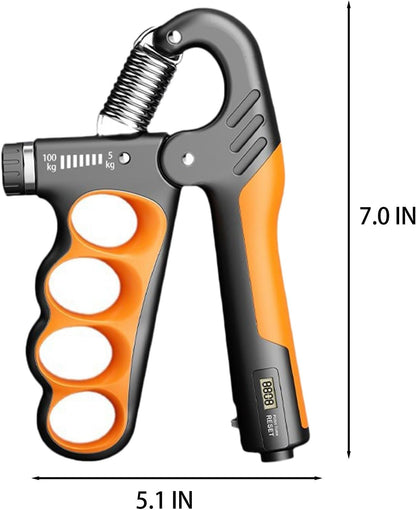 Grip Strength Trainer, 5-100KG (11-220 LB) Adjustable Resistance Forearm Hand Gripper Strengthener with Counter, Hand Wrist Exercise Workout Equipment for Home/Office Gym