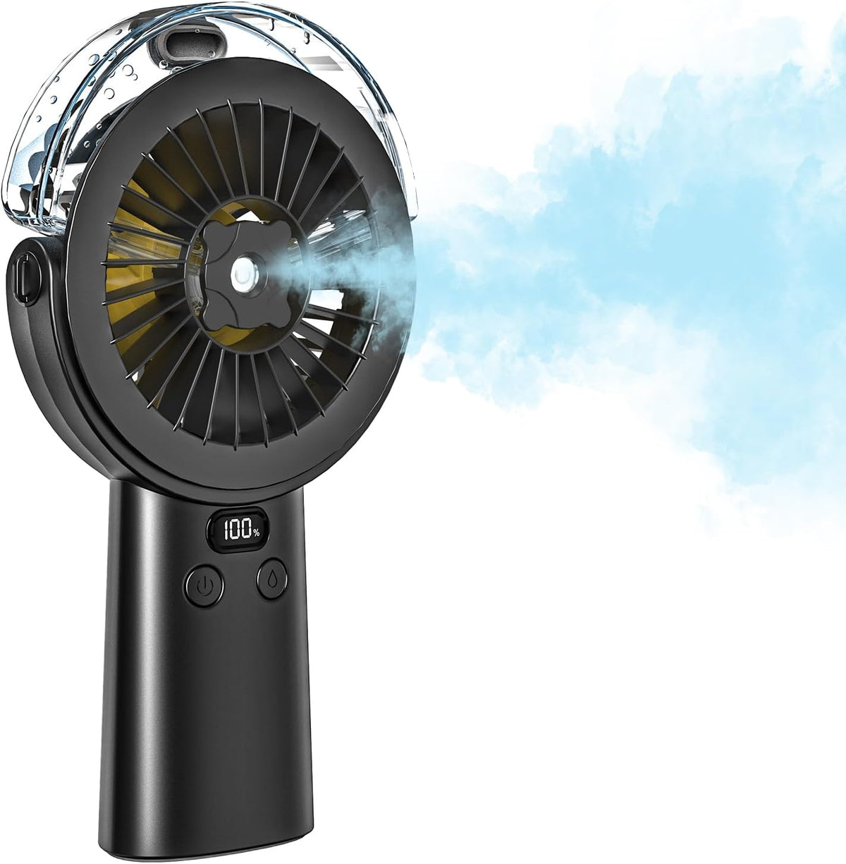 BQSS Handheld Misting Fan Portable for Travel Home Office Outdoor, White