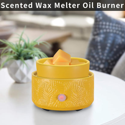 Ceramic Wax Melt Warmer, Fragrance Wax Warmer 4-in-1 Electric Candle Wax Melter and Wax Cubes for Home Office Bedroom Aromatherapy Essential Oil Burner is Birthday Gifts for Women Mom Girl(Dark Brown)