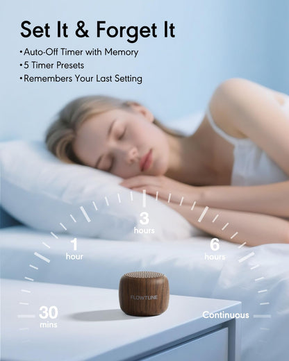 FLOWTUNE Sound Machine White Noise Machine for Baby Adults, 18 Non-looping Sounds, Timer, Memory Function, Portable Sleep Sound Therapy Gift (Mint Green)