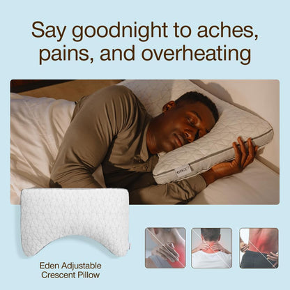 Coop Home Goods Cool+ Adjustable Pillow, Queen Size Plus Shaped Memory Foam Pillows with Cooling Gel, Back, Stomach or Side Sleeper, Neck Support for Sleeping, CertiPUR-US/GREENGUARD Gold