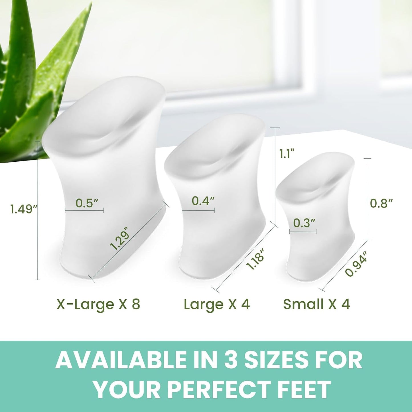 Welnove 12-Pack Gel Toe Separators – Bunion Pads – Toe Spacers for Straightening Overlapping Toes for Men and Women - Transparent