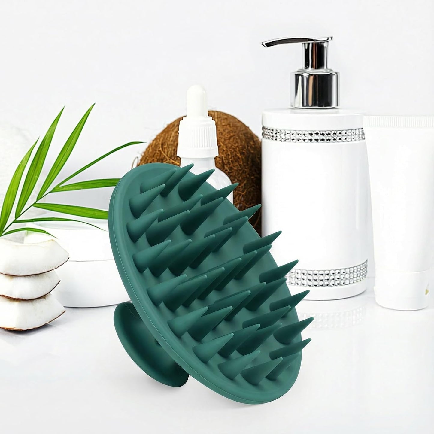 Meartchy Silicone Scalp Massager Shampoo Brush, Scalp Brush for Hair Growth & Dandruff Removal, Hair Scrubber Scalp Stimulator Exfoliator Brush with Soft Bristles for Wet Dry Scalp Care (Black)