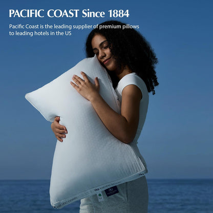 Pacific Coast ArcticLayer Adjustable Cooling Pillows, Standard Size 2 Pack, Hotel Pillows for Hot Sleepers, Oeko-TEX Certified, Removable Pads with Snap Buttons, Breathable Support for Night Sweats