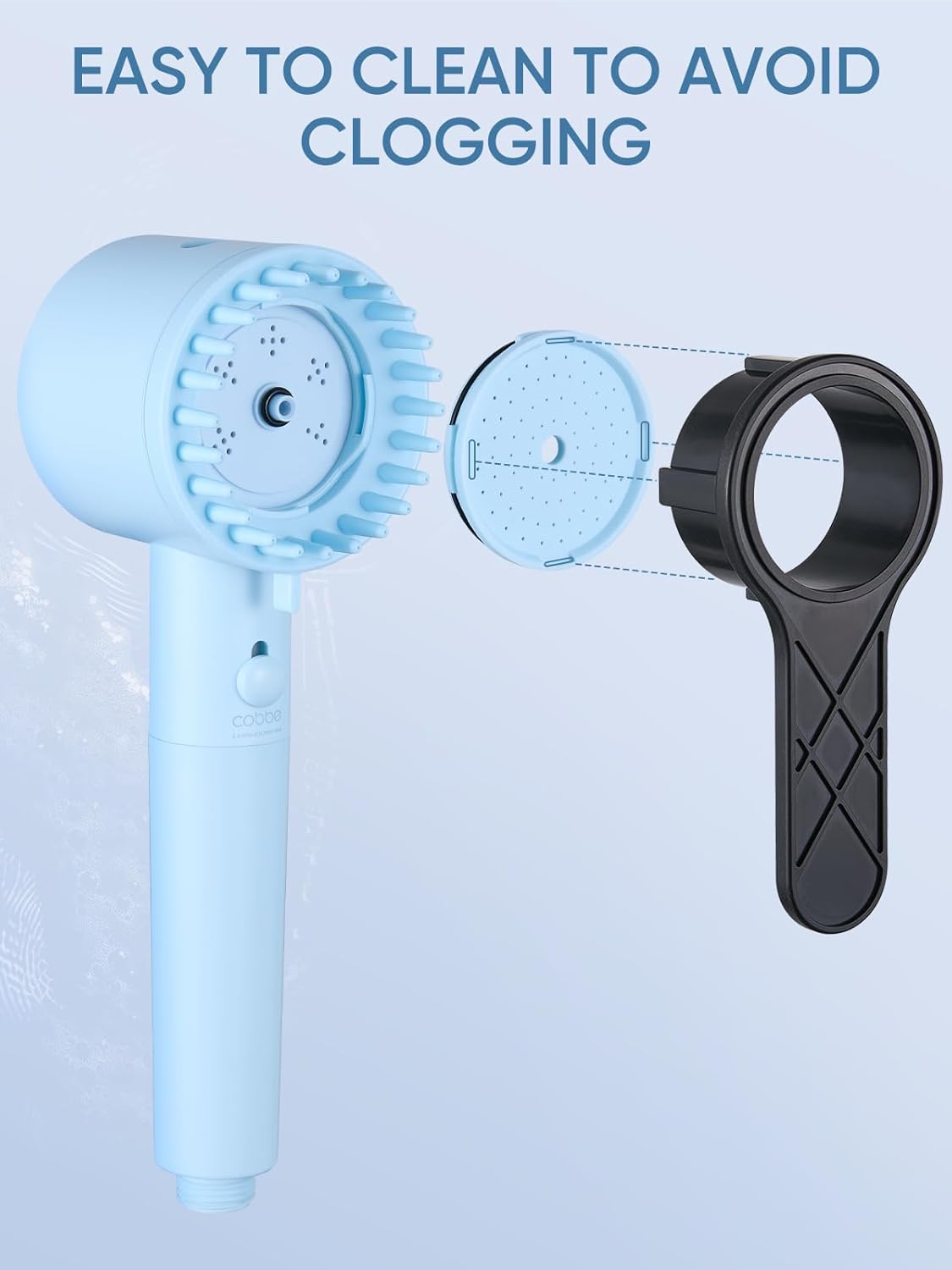 Cobbe Filtered Shower Head with Handheld, 4+1 Spray Mode Showerhead with Filters, Built-in Power Wash for Hard Water - Remove Chlorine - Reduces Dry Itchy Skin, Luxury Gray