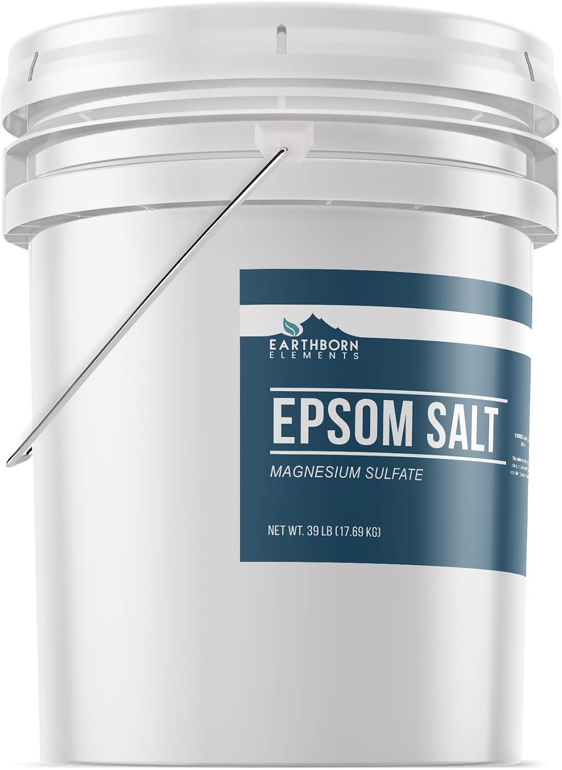 Earthborn Elements Epsom Salt (1 Gallon), Resealable Bucket, Magnesium Sulfate Soaking Solution, All-Natural