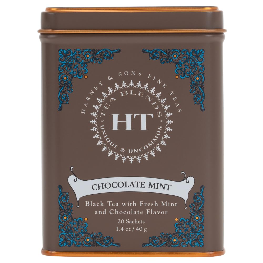 Harney & Sons African Autumn Rooibos Herbal Tea, 20 Sachets Tin | Rooibos herbal tea with cranberry and citrus flavors. Naturally caffeine free.