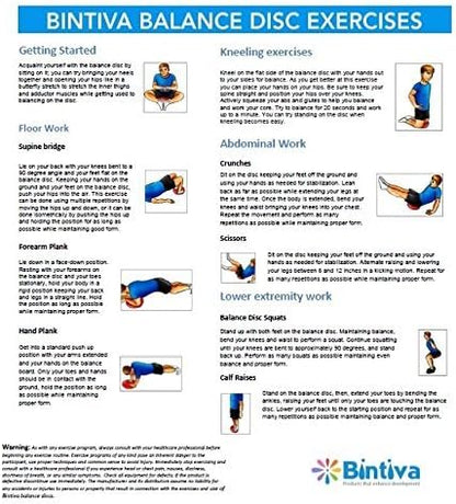 Inflated Stability Wobble Cushion, Including Free Pump/Exercise Fitness Core Balance Disc