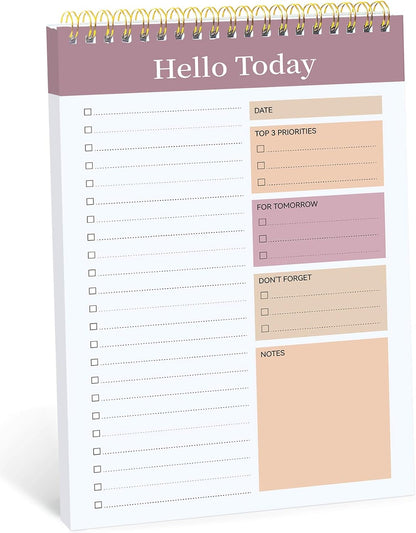 Taja To Do List Notepad - To Do List Notebook for Work with 52 Sheets, 9.8" x 6.5", Undated Daily Planner Perfect for Daily Tasks and Goal Setting, Notepad Suitable for Office, Home & School - Violet Dream