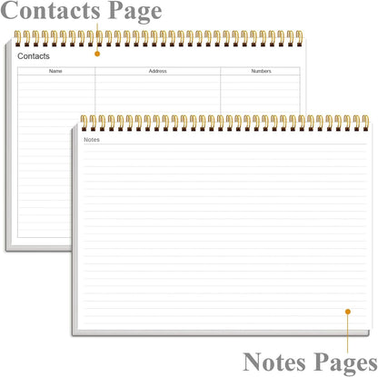 Weekly Productivity Planner - 8" x 11" Dashboard Desk Pad/Planner, Habit Tracker, Spiral Undated Weekly Planner for Office/School/Home, 54 Weeks, Grey