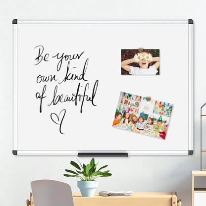 VIZ-PRO Magnetic Dry Erase Board, 36 X 24 Inches, Silver Aluminium Frame
