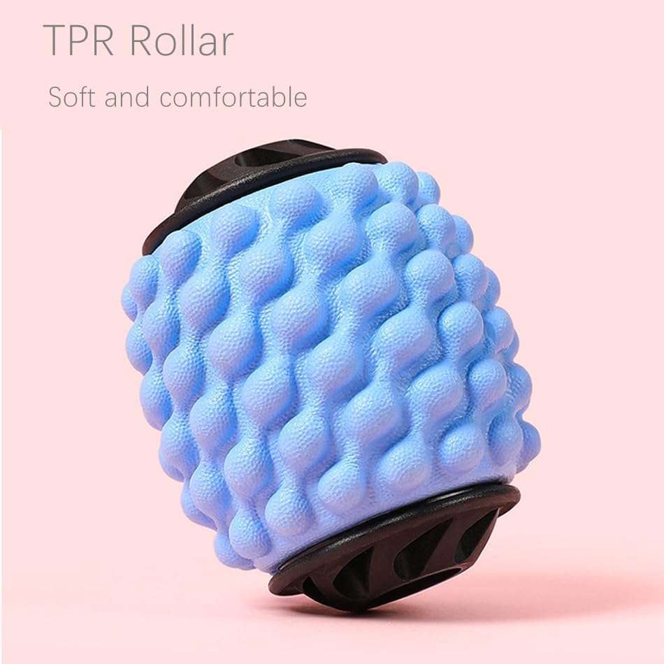 4 Wheels Foam Roller Muscle Massager for Leg Neck Hand Arm,Trigger Point Muscle Relax Massager Indoor Sports Yoga Bodybuilding Equipment (Black)