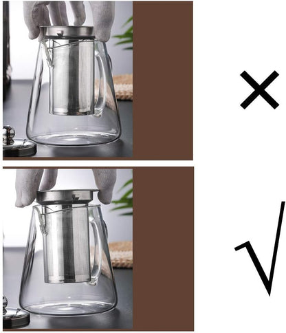 TMOST Glass Teapot with Infuser Tea Pot 950ml/32oz Tea Kettle Stovetop Safe Blooming and Loose Leaf Tea Maker Set (32oz/ 950ml)