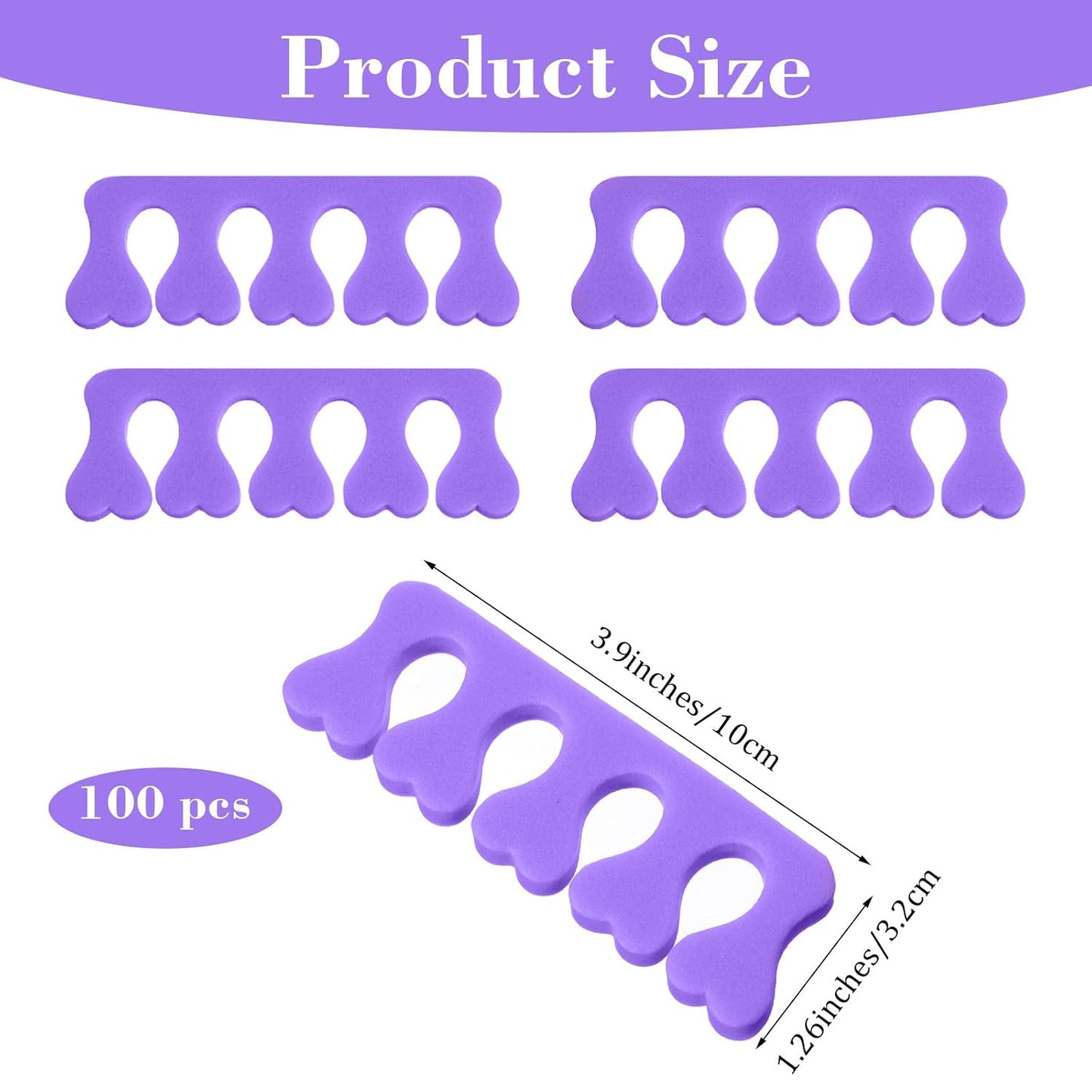 100 Pcs Sponge Toe Separators Soft Finger Separators Premium Pedicure Tool Kit Flexible Toe Divider Spacer for Polishing Pedicure Manicure Coating Nail Art Beauty Accessories (Pink)