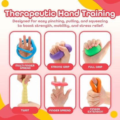 Playbees Therapy Putty for Hand Therapy – Sensory Exercise Putty for Kids & Adults, Therapeutic Hand Putty for Physical Therapy Supplies, Hand Therapy Putty - Extra Soft, Soft, Medium, Firm