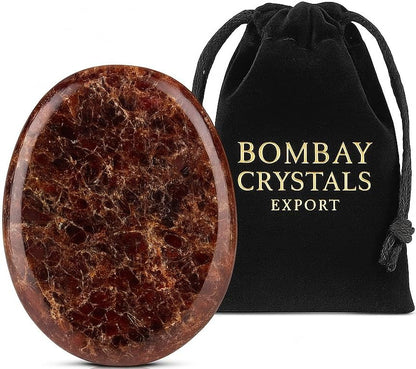 Natural Polished Thumb Palm Crystal for Meditation, Labradorite Worry Stone for Stress Relief, Anxiety Support & Pocket Reiki Healing