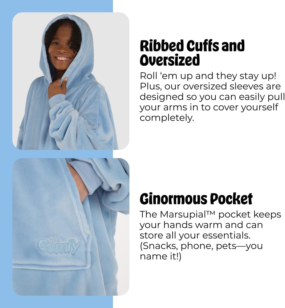 THE COMFY Dream | From Shark Tank | Patented | No Sherpa | Light Wearable Blanket Hoodie | Gift for Women & Men | One Size