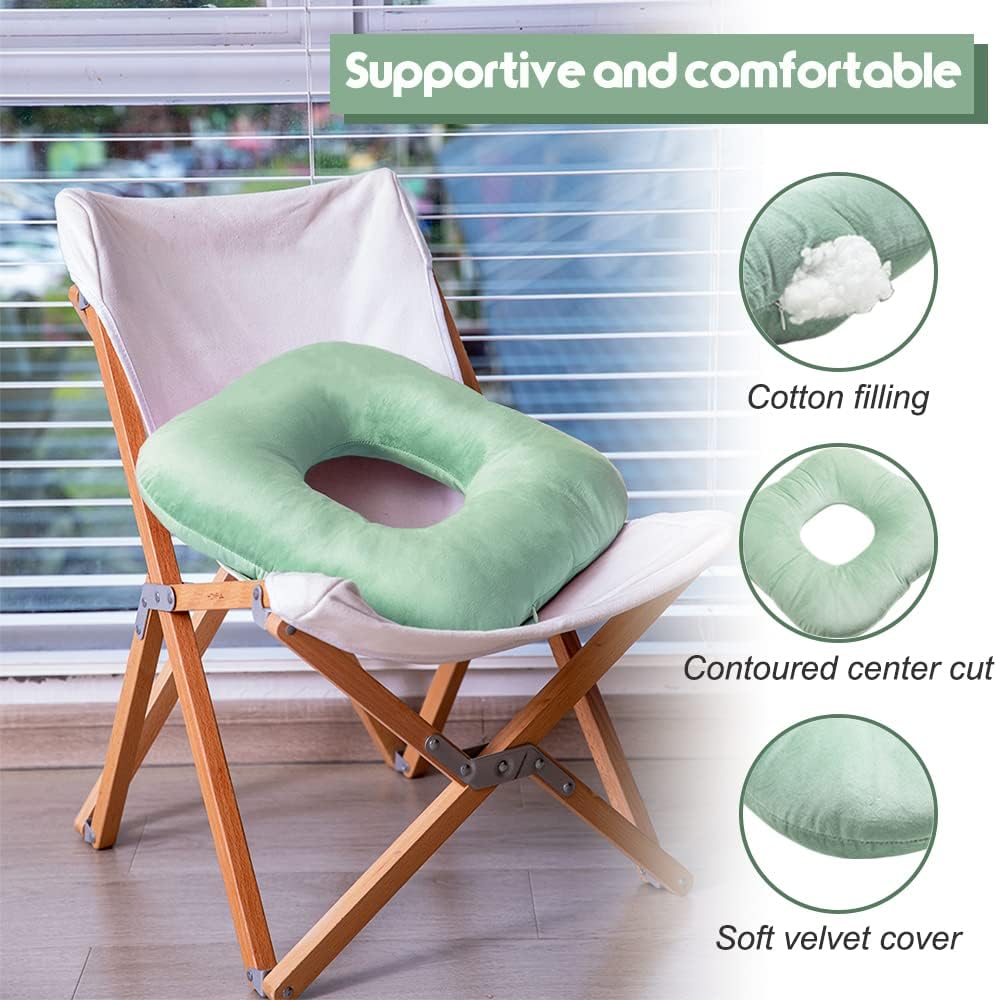 Stuffed Donut Pillow Seat Cushion | for Tailbone and Coccyx Pain, Hemorrhoids, Bed Sores, Pregnancy, Prostate, Surgery Recovery, Sitting Pressure Relief, for Home, Office and Car (Grey)