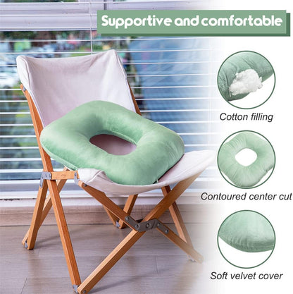 Stuffed Donut Pillow Seat Cushion | for Tailbone and Coccyx Pain, Hemorrhoids, Bed Sores, Pregnancy, Prostate, Surgery Recovery, Sitting Pressure Relief, for Home, Office and Car (Grey)