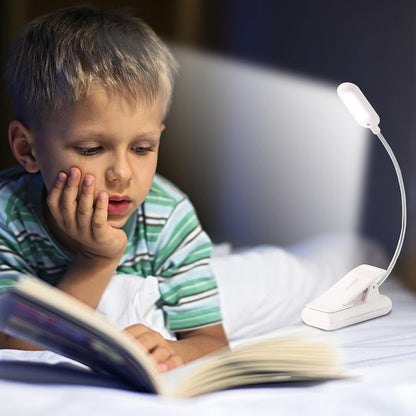 VAVOFO Clip On Book Light for Bed Kids, 7 LED Reading Light with 9-Level Warm Cool White Daylight, Eye Care Lamp with Power Indicator for Bookworms (Blue)