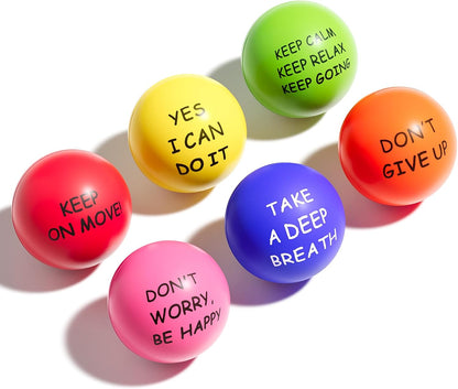 ALMAH Motivational Stress Balls for Kids and Adults (6 Pack)