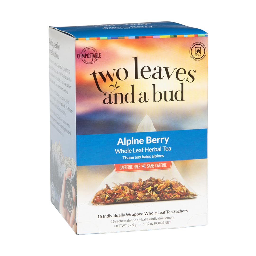 Two Leaves and a Bud Alpine Berry Herbal Tea Bags, 15 Count (Pack of 1)