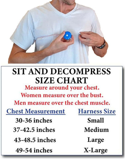 Sit and Decompress Back Stretcher 3 Minutes A Day Lumbar Traction Spinal Decompression - Inversion Table Alternative (Medium Harness No Bar)