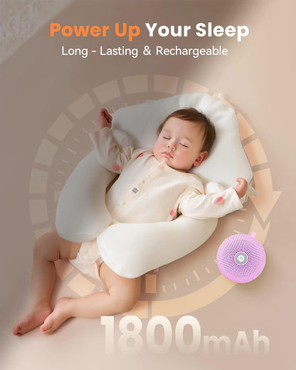 Dreamegg Portable Noise Machine for Baby Adult, Features Powerful Battery, 21 Soothing Sound, Noise Canceling for Office & Sleeping, Sound Therapy for Home, Travel, Registry Gift, Classic White