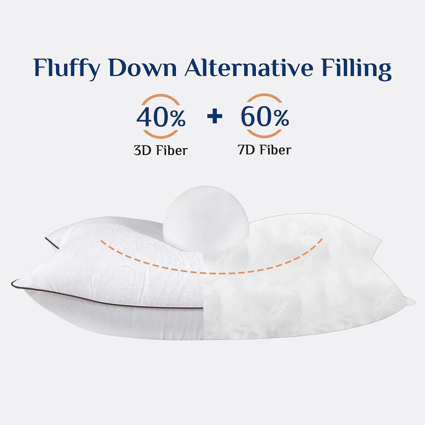 JOLLYVOGUE Pillows Standard Size Set of 2, Cooling and Supportive Pillows Full Size Set of 2 for Side and Back Sleepers, Down Alternative Hotel Collection Sleeping Pillow