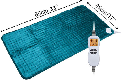 Ambershine 17''x33'' XXXL King Size Heating Pad with 12 Temperature Settings & 4 Auto-Off Countdown Timers, Pain Relief for Back/Neck/Shoulders/Abdomen/Legs(Dark Teal)