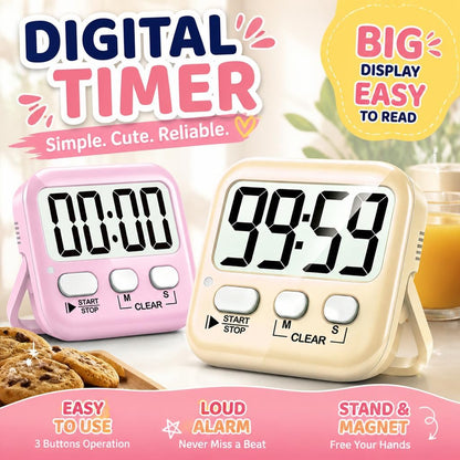Antonki 2 Pack Digital Timer for Kids Classroom Kitchen Timers for Cooking