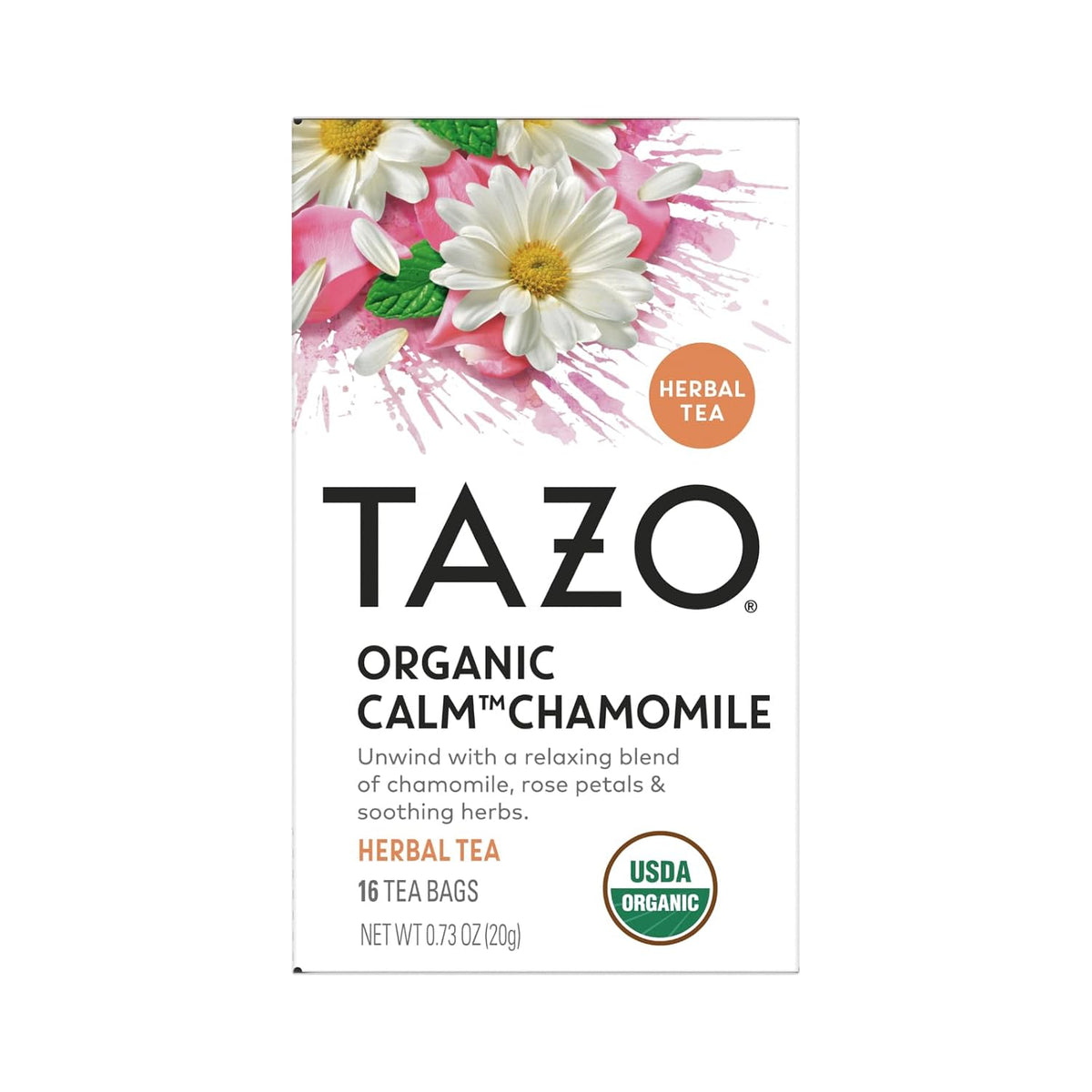 TAZO Organic Herbal Tea Variety Pack for Relaxation, Wellness and Daily Tea Enjoyment, Calm Chamomile, Dream, Refresh Mint, Wild Sweet Orange and Passion Herbal Tea (Variety Pack)