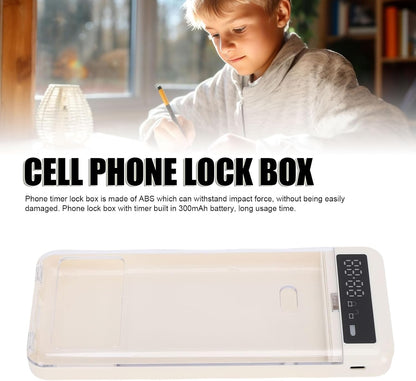 GOTOTOP Cell Phone Lock Box, Timer Transparent Container (Blue)