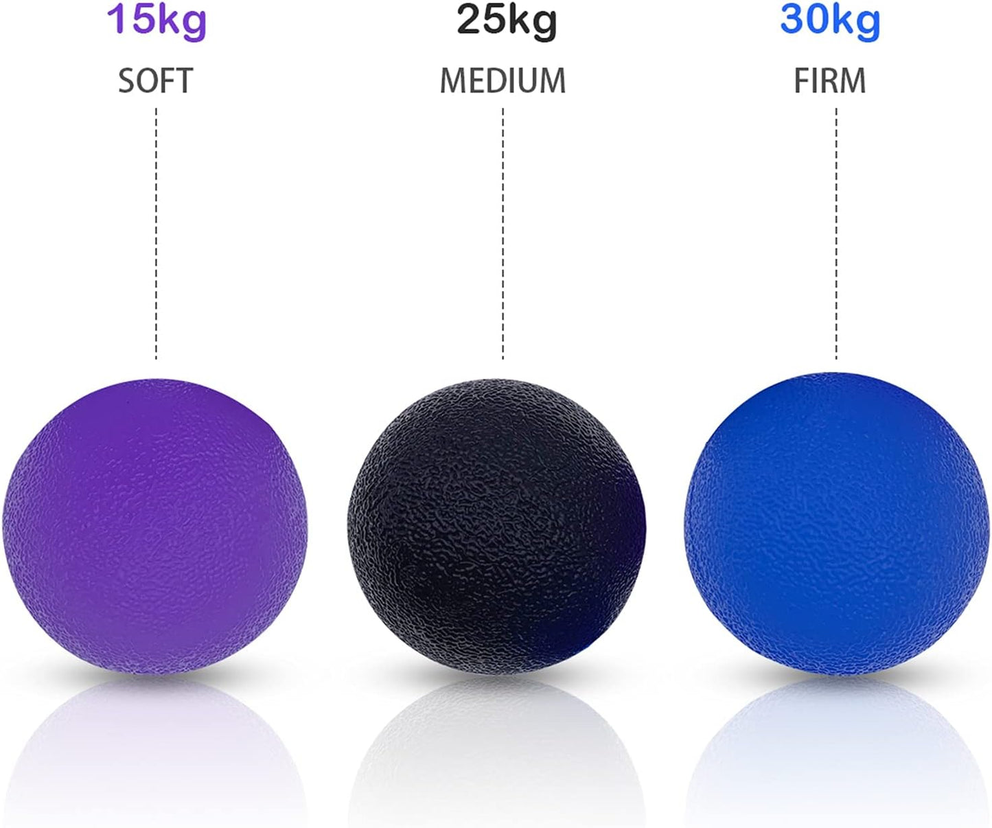 3 Multiple Resistance Stress Relief Gel Balls for Hand Finger Wrist Exercise Muscles Arthritis Training Grip Exerciser Strengthening, Hand Grip Strength Train Ball for Adults