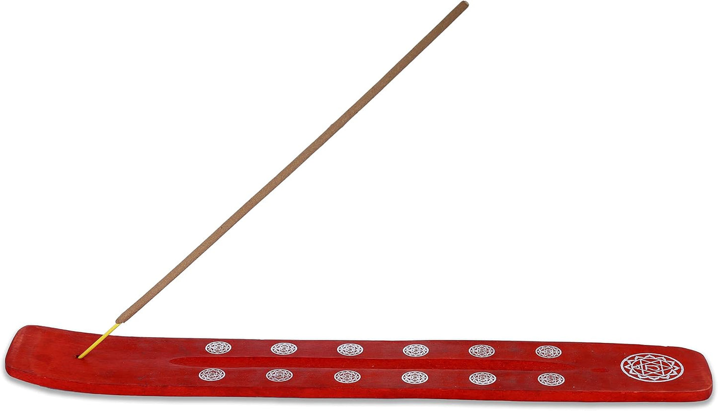 Bless-International Traditional-Handmade-Burner Wooden-Incense-Stick-Holder Ash-Catcher-Stand for-Aromatherapy-Meditation-Yoga (Incense Holder 10 inch(2 pcs))