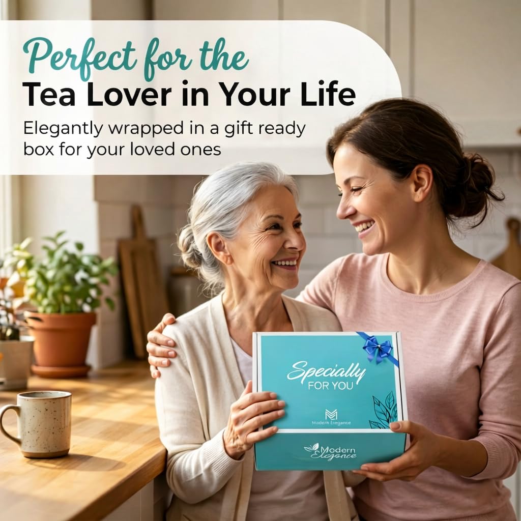 Modern Elegance Tea Tumbler Gift Set for Women, Teal