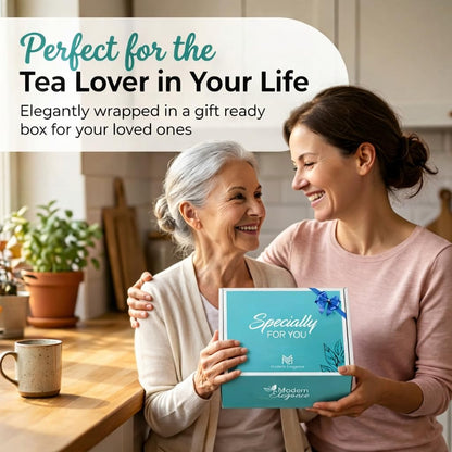Modern Elegance Tea Tumbler Gift Set for Women, Teal