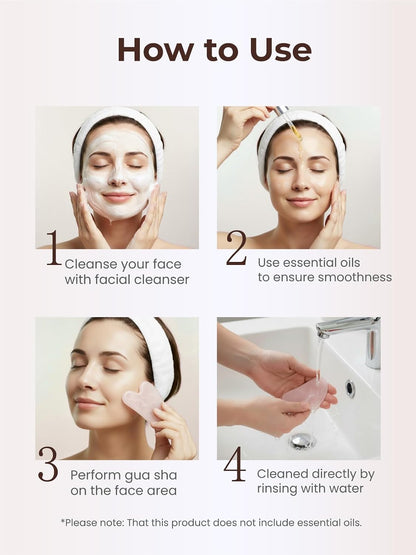 Gua Sha Facial Tools, Natural Jade Stone Guasha Tool for Face Acupuncture Therapy Trigger Point Treatment, Gua Sha Scraping Massage Tool (Green)