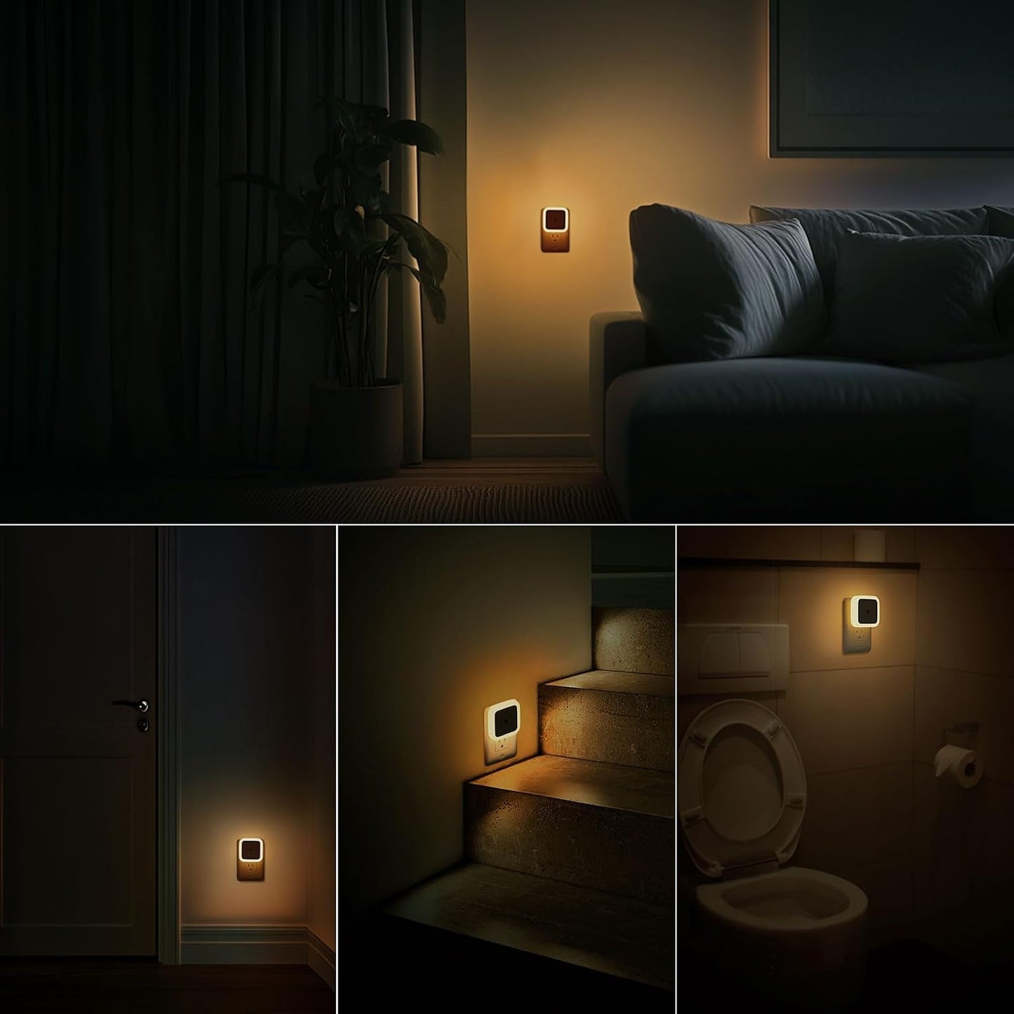 Sujeet Night Light, Night Lights Plug into Wall,Nightlight Plug in Night Light, Dusk to Dawn Night Lamp Led Night Lights for Adults Bedroom, Bathroom, Hallway (Amber)