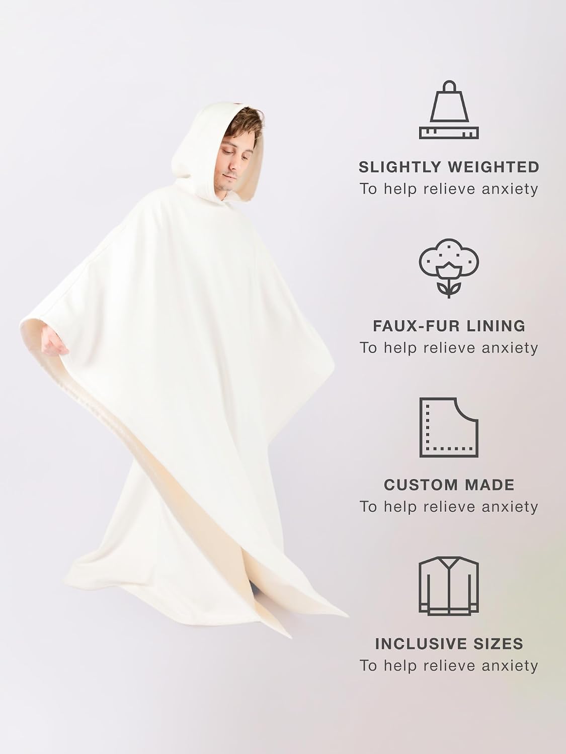 FREE THE SHEEP Eden Hoodie – Oversized Weighted Hoodie Cloak with Ultra-Soft Faux Fur Liner
