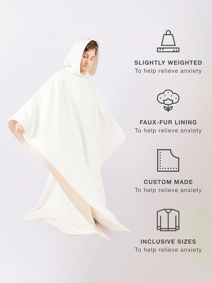 FREE THE SHEEP Eden Hoodie – Oversized Weighted Hoodie Cloak with Ultra-Soft Faux Fur Liner